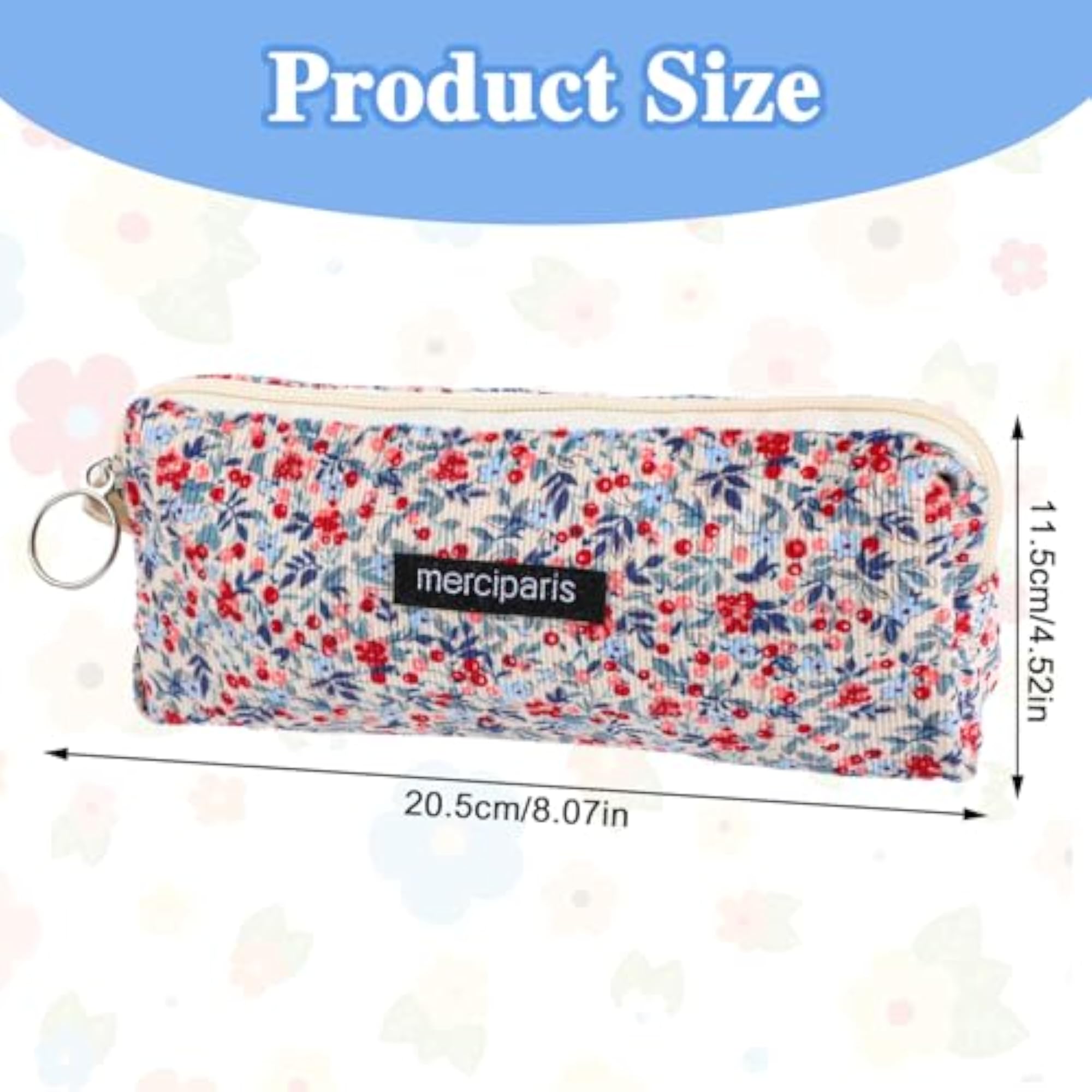 Cute Floral Quilted Pouch, Makeup Bag Organizer